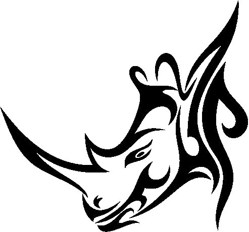 Tribal Rhino Stickers 3, tribal animals decal, tribal animals ...