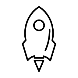 Rocket ship variant with circle outline vector icon | Free ...