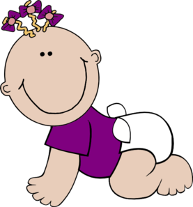 Purple Baby Crawling clip art - vector clip art online, royalty ...