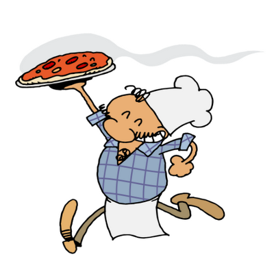 paper buttons: A collection of pizza-themed clip art