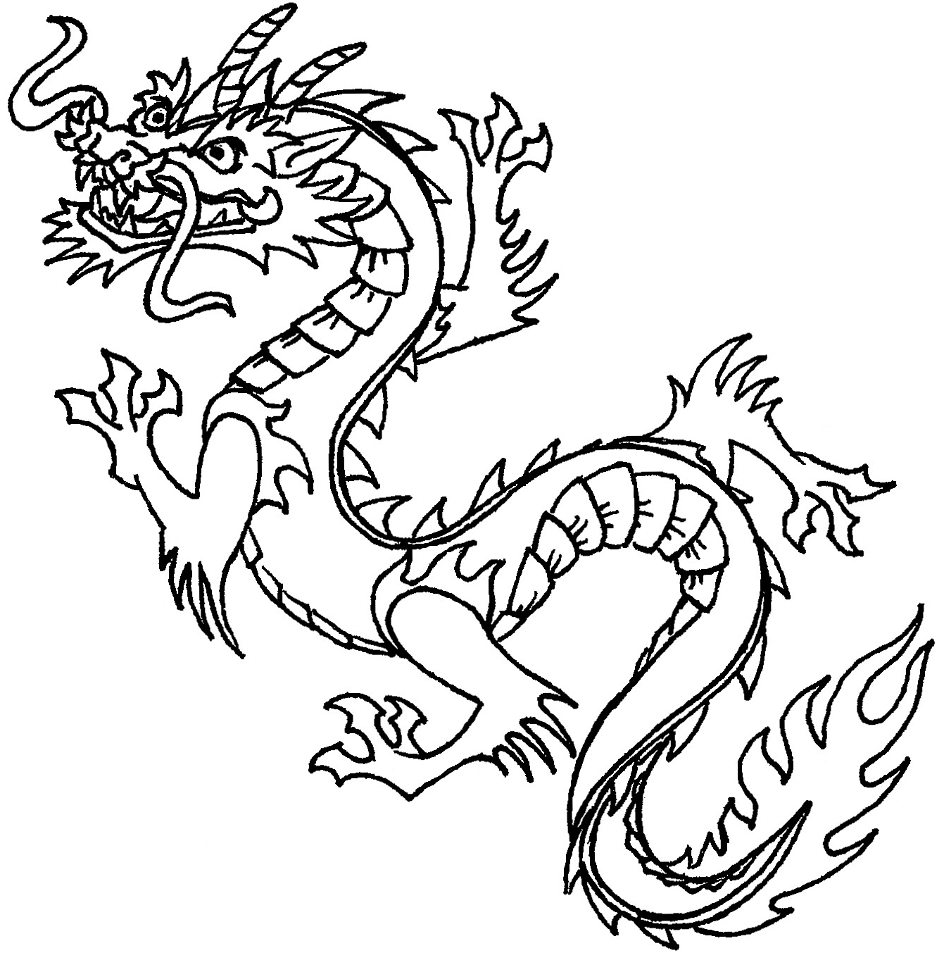 Dragon Drawings Black And White