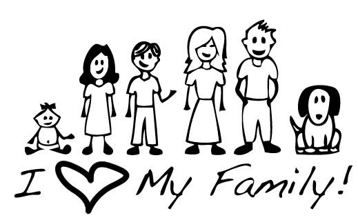Family clipart black and white