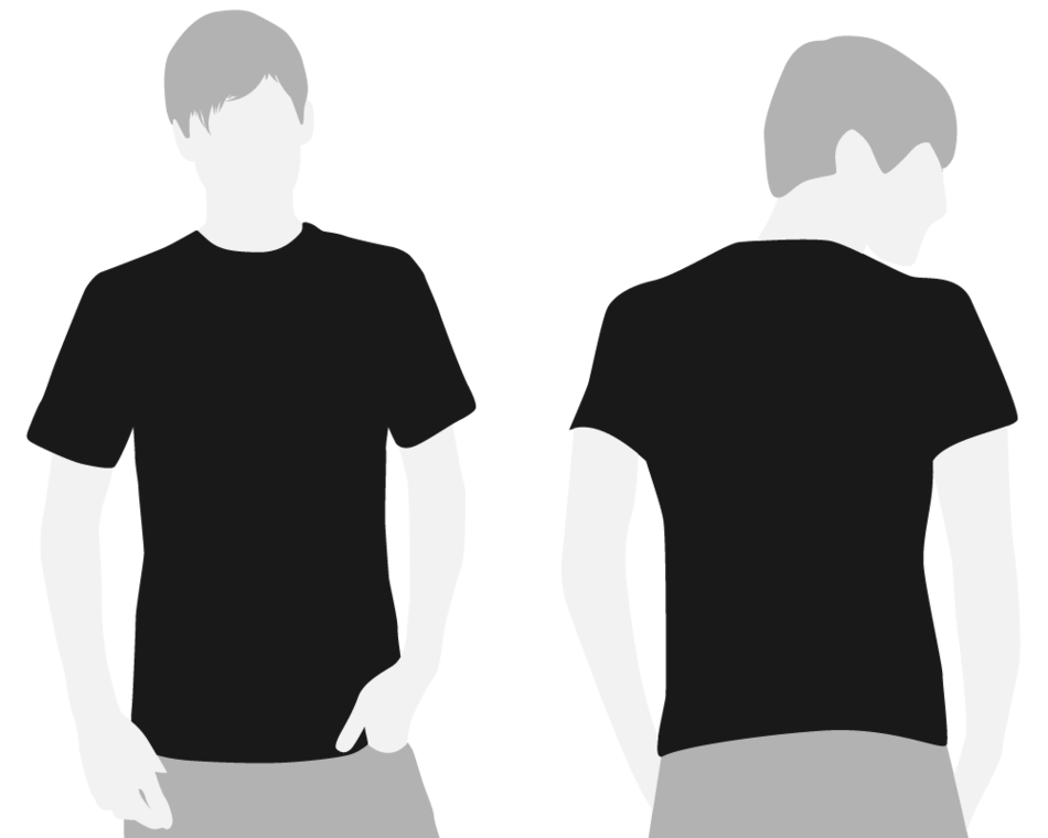 Black T Shirt Template Front And Back Psd Clipart - Free to use ...