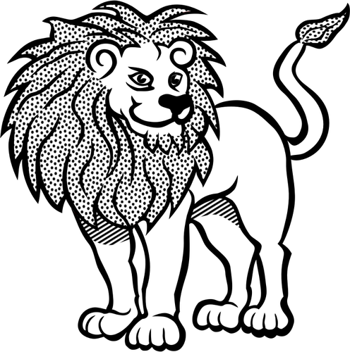 Line art lion vector illustration | Public domain vectors