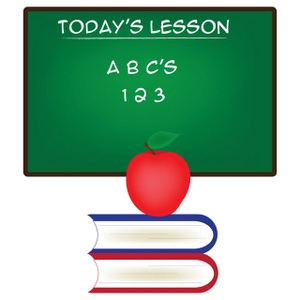 School Clipart Image - Today' lesson. Chalkboard with ABC's and ...