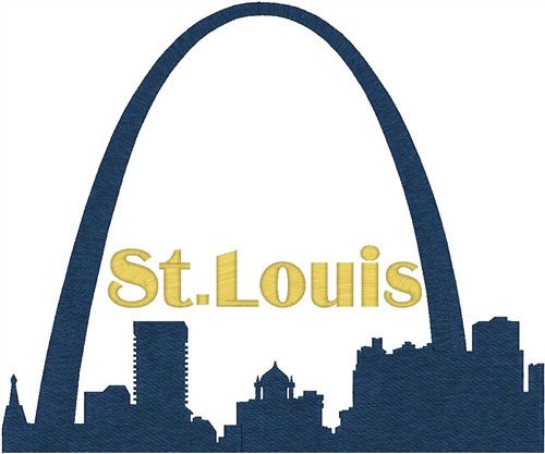 Captions Embroidery Design: St Louis Arch from Hirsch