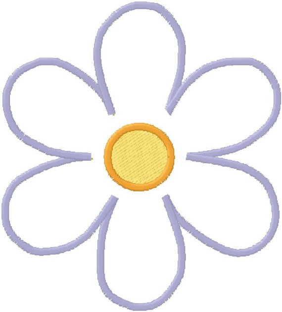 Embroidery Design Applique Simple Flower