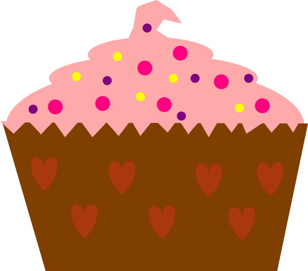 Pink Cupcake With Sprinkles Clip Art - vector clip ...