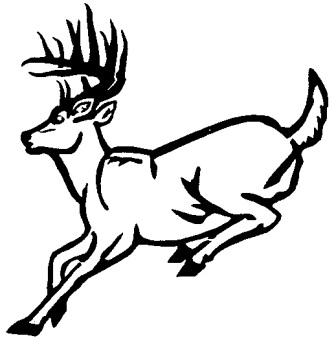 Whitetail Deer Jumping Clipart