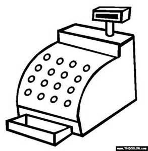 Cash register clipart black and white