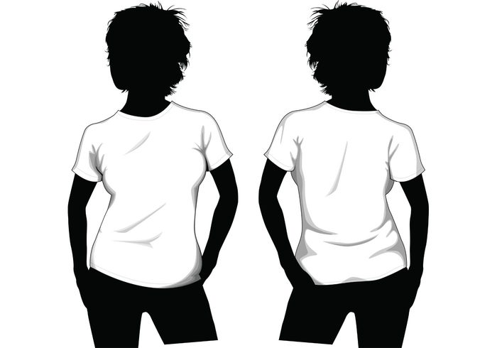 Girl T-Shirt Template - Download Free Vector Art, Stock Graphics ...