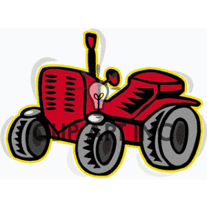 Clip art of Red cartoon tractor picture. - 128743 - Royalty-Free ...