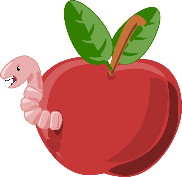 Apple with worm free clipart