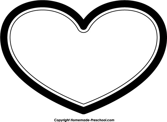 Free heart clipart black and white
