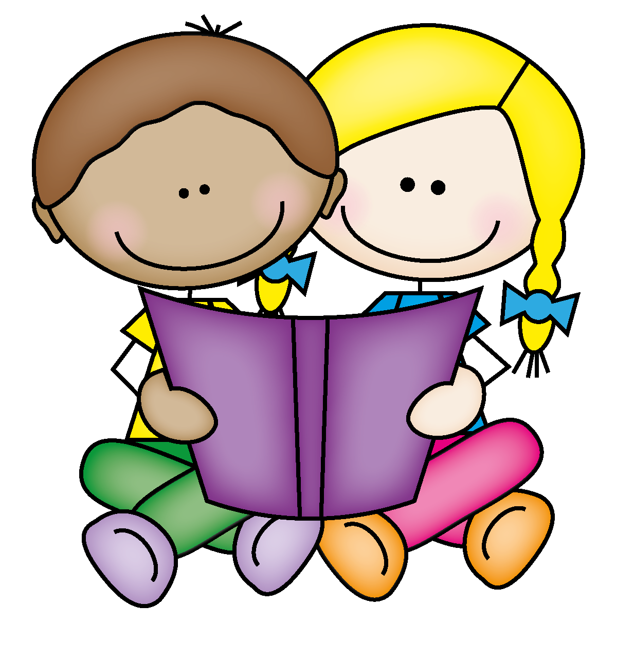 Clipart children reading