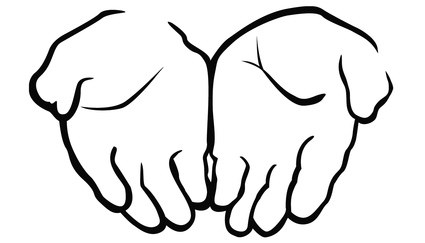 Black and white clipart hand