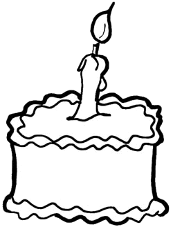 Birthday Cake Clipart Black And White - Free ...