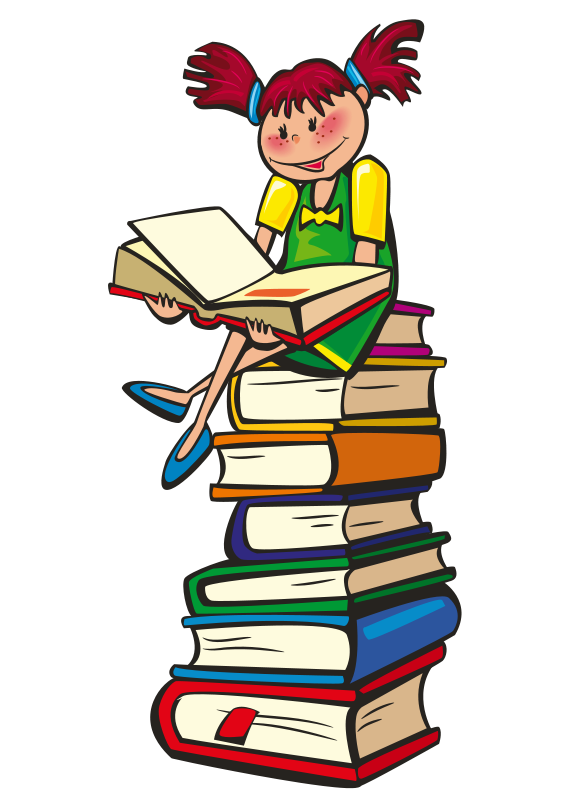 Girl Reading Book Clip Art