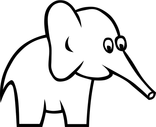 Vector illustration of big eared elephant | Public domain vectors