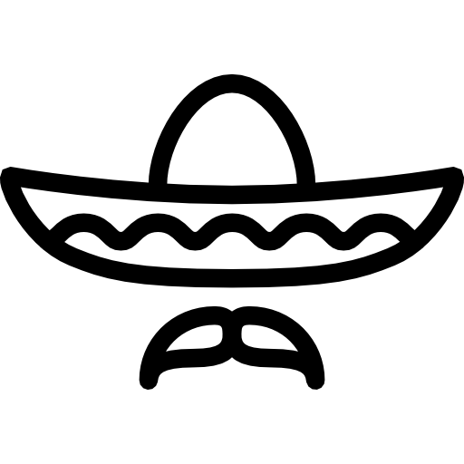 Sombrero Template. mexican sombrero hat with moustache icons ...