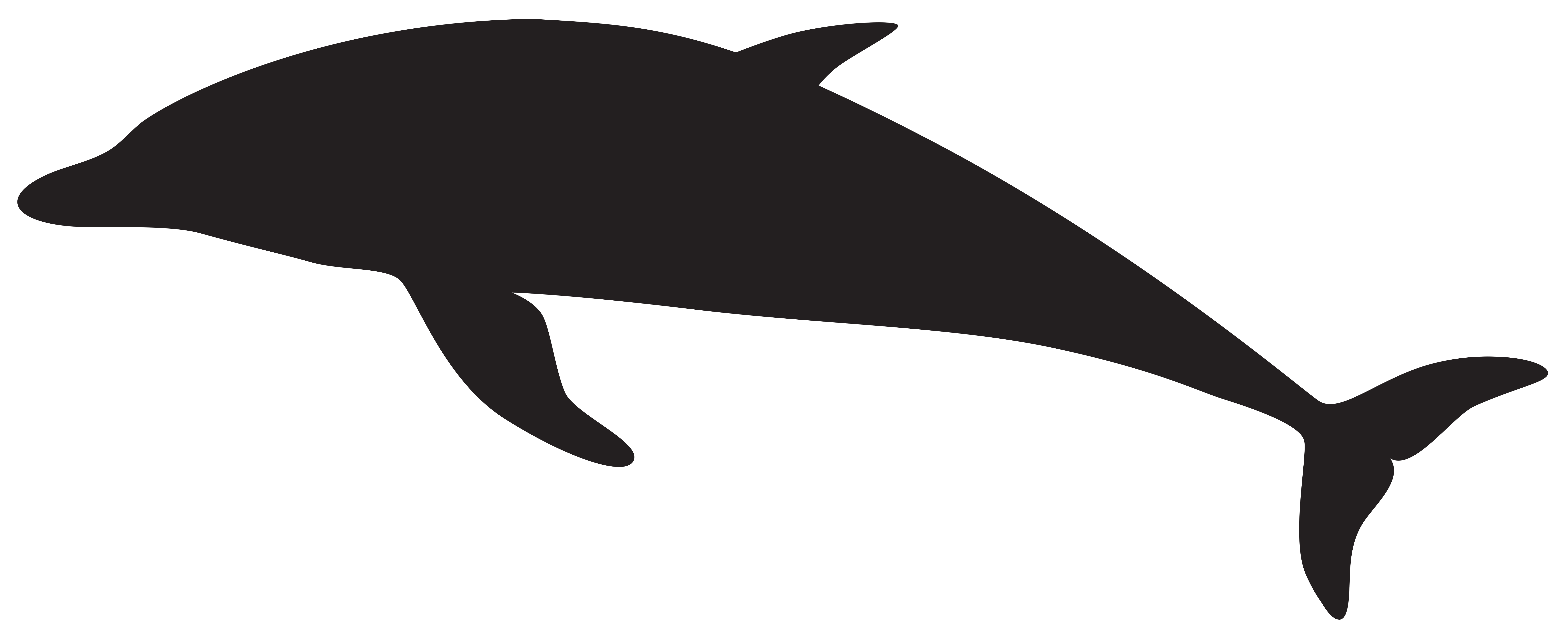 Dolphin Silhouette PNG Clip Art Image