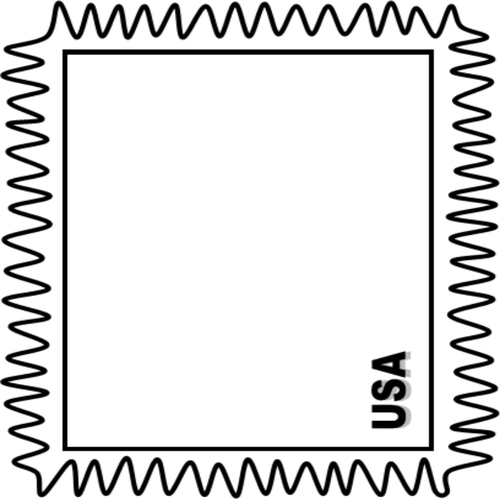 Vector image of toothed border postal stamp template | Public ...