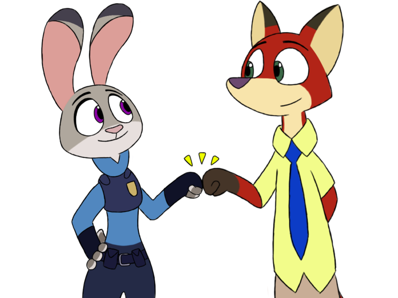 Nick and Judy - Fist Bump by RubenGR98 on DeviantArt