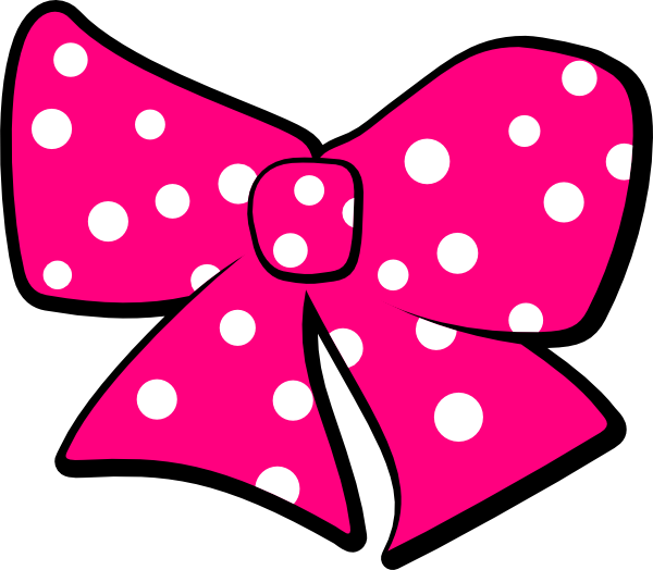 Pink Polka Dot Bow Clipart