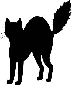 Black cat silhouette clipart