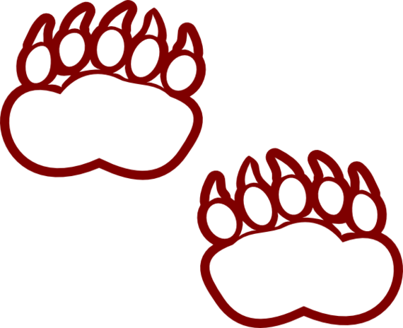 Bear Paw Print Outline Clipart - Free to use Clip Art Resource