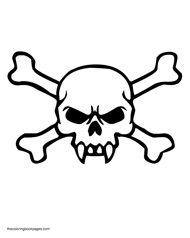 Skull And Crossbones Coloring Page - AZ Coloring Pages