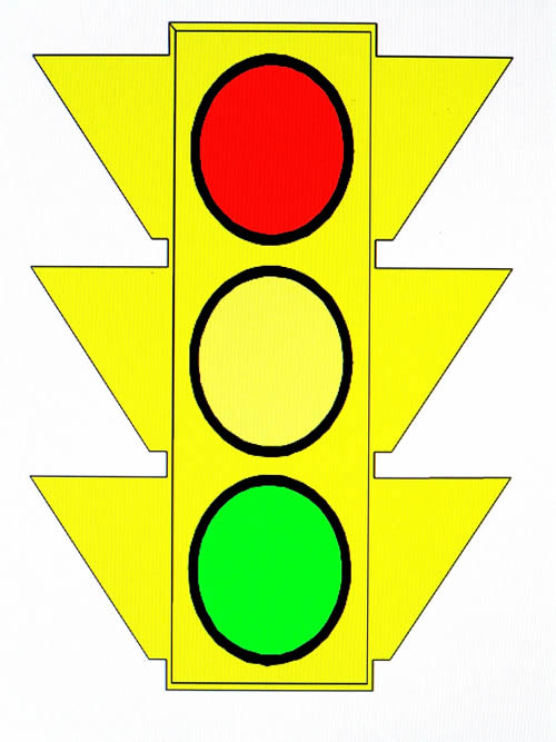 Yellow stop light clipart image #27105