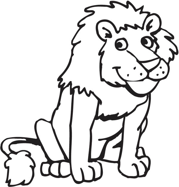 Funny Picture of a Lion Coloring Page | Color Luna