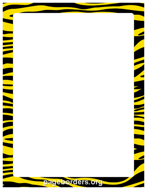 Yellow and Black Zebra Print Border: Clip Art, Page Border, and ...