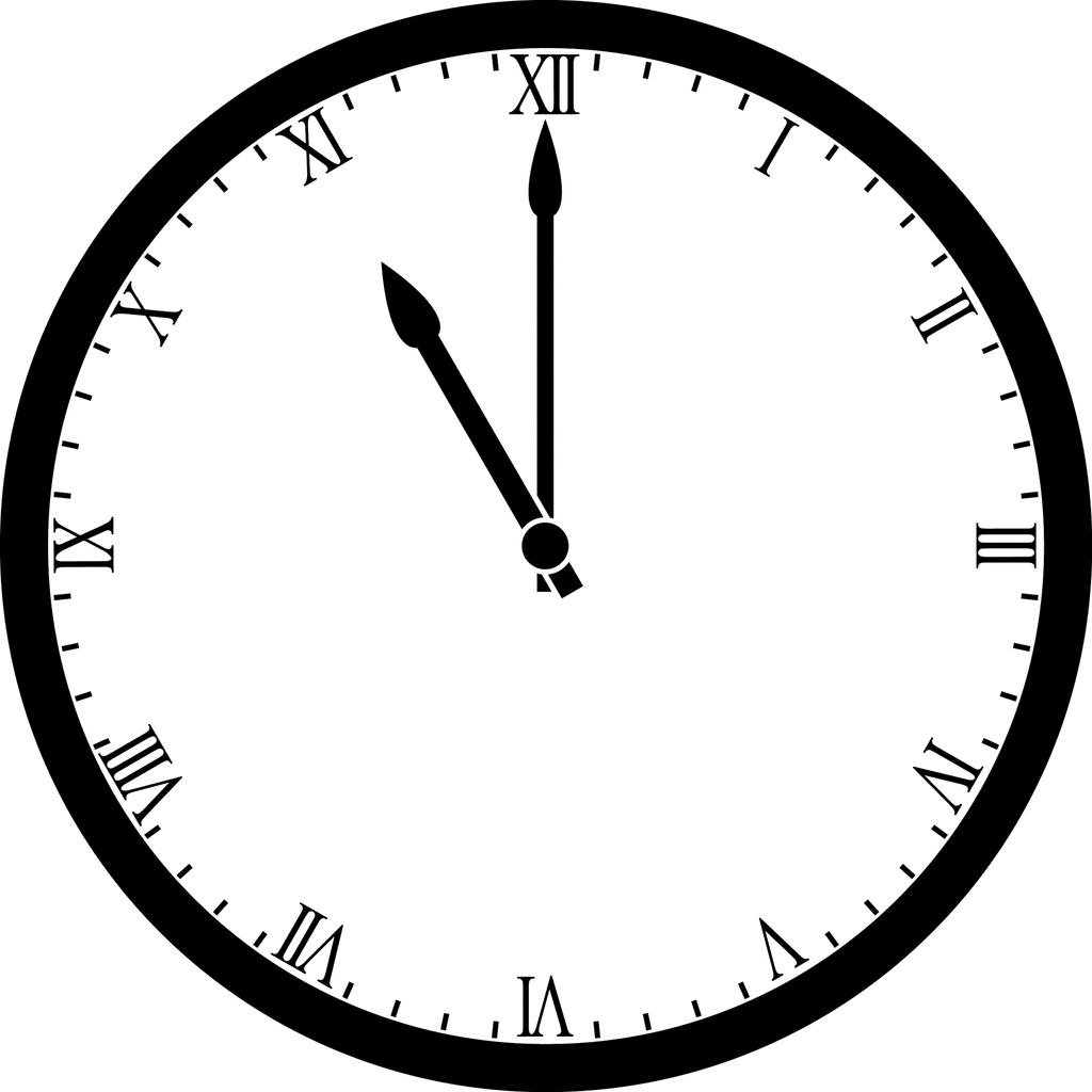 Roman Numeral Clocks Hour 11 | ClipArt ETC