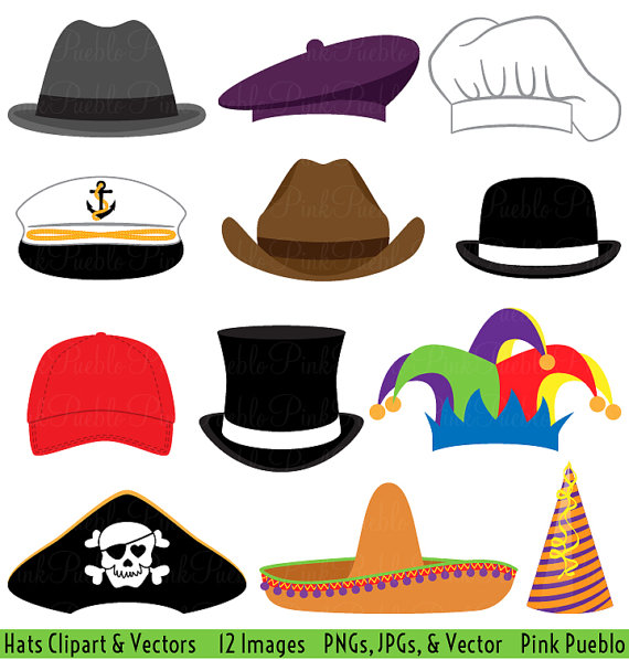 Hats Clipart Clip Art Party Hat Top Hat Clipart Clip by PinkPueblo