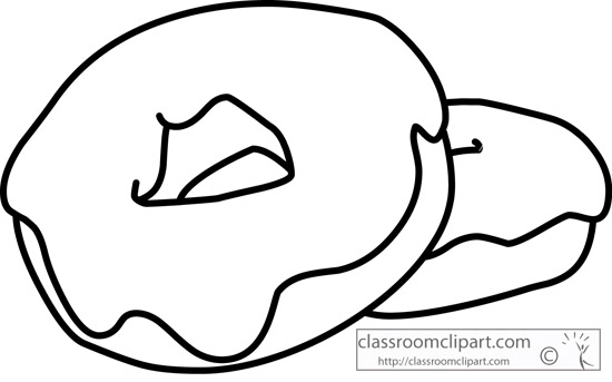 Food : chocolate_doughnut_outline_213 : Classroom Clipart