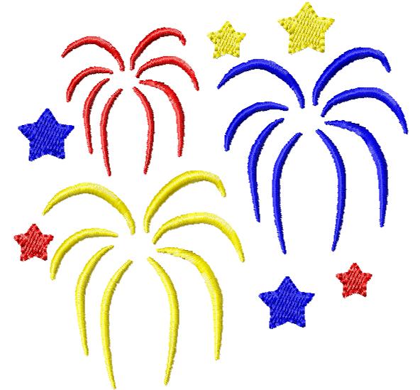 July Fireworks Clipart