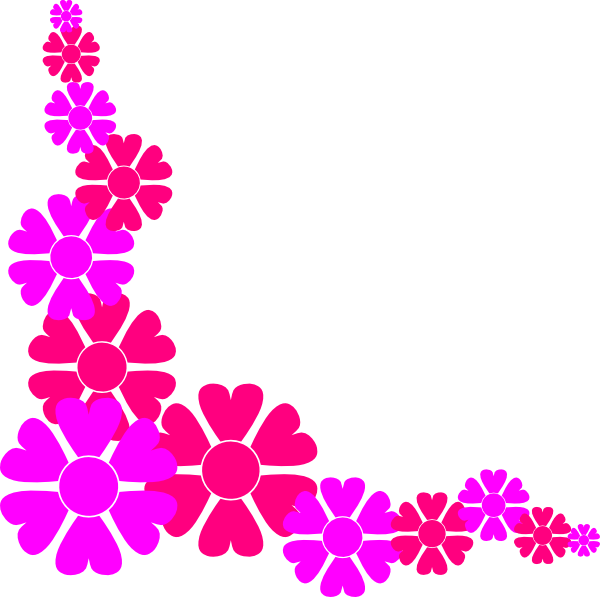 Pink Flower Border - ClipArt Best