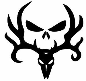 Deer Antler Skull Vinyl Decal - Elk hunting buck Sticker Car ...