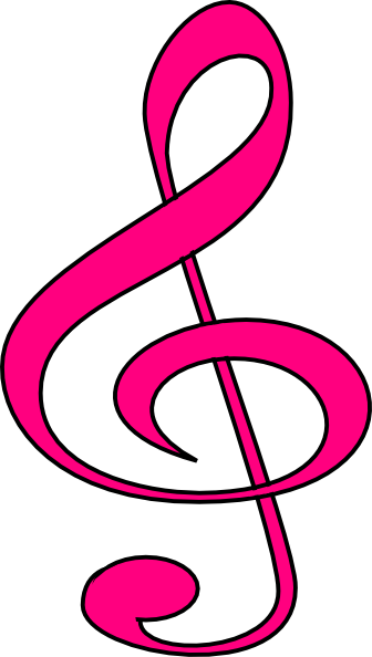 Pink Treble Cleff Clip Art - vector clip art online ...