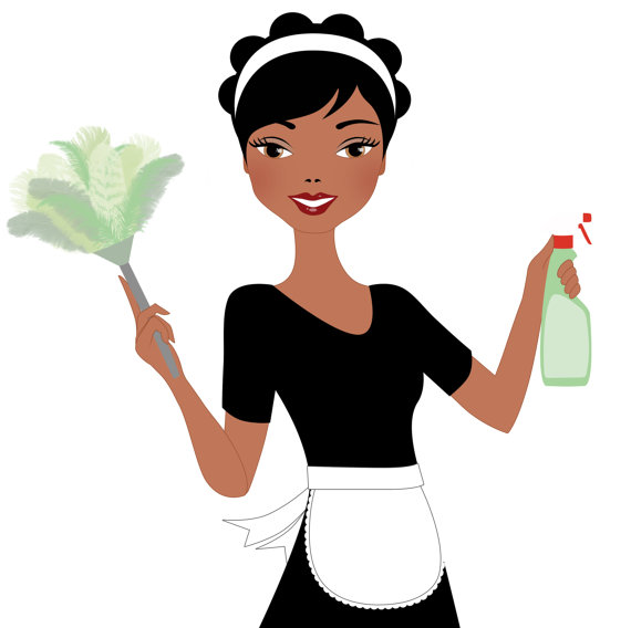 Black woman cleaning clipart