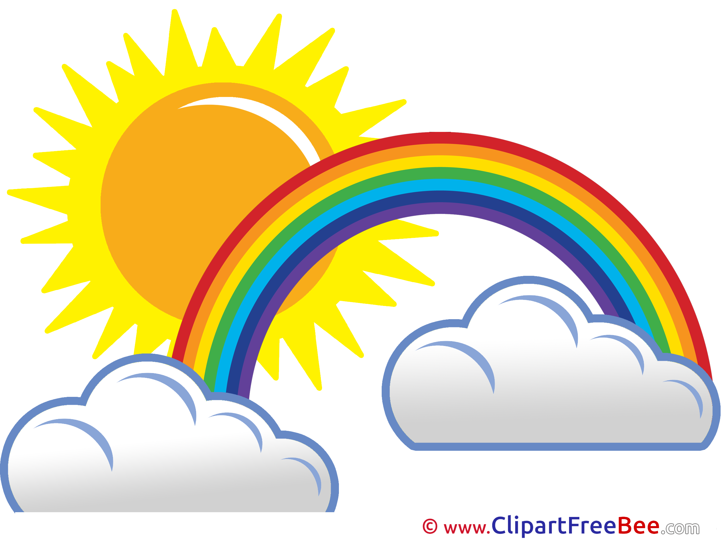 sun and rainbow clipart
