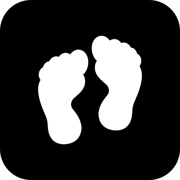 Foot white marks on black background Icons | Free Download