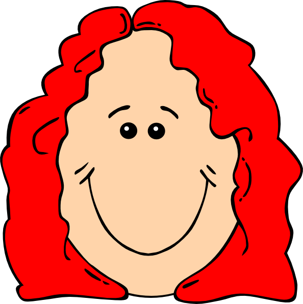 Red Hair Female Cartoon Face Clip Art - vector clip ...