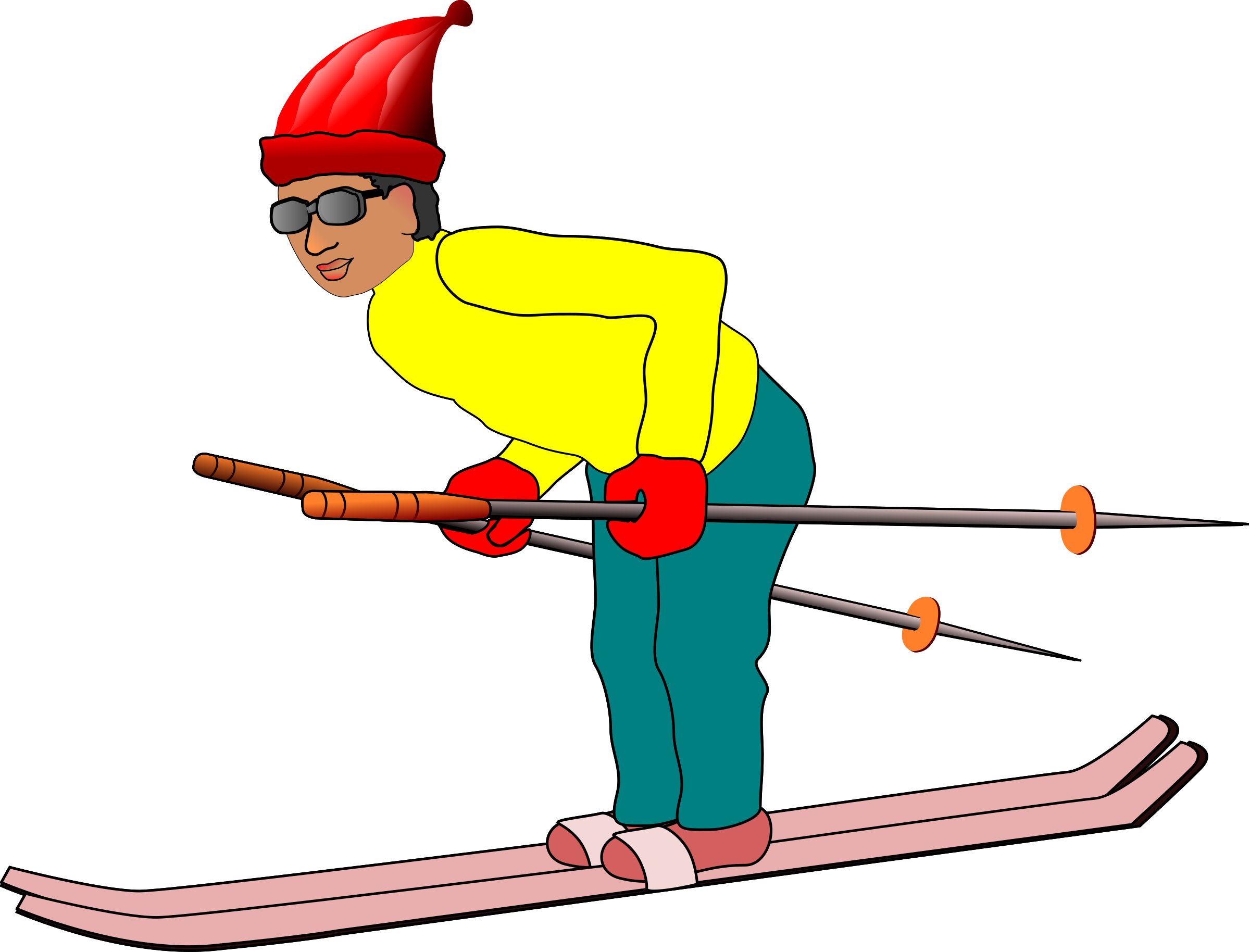 Skier vector clipart - Free Public Domain Stock Photo