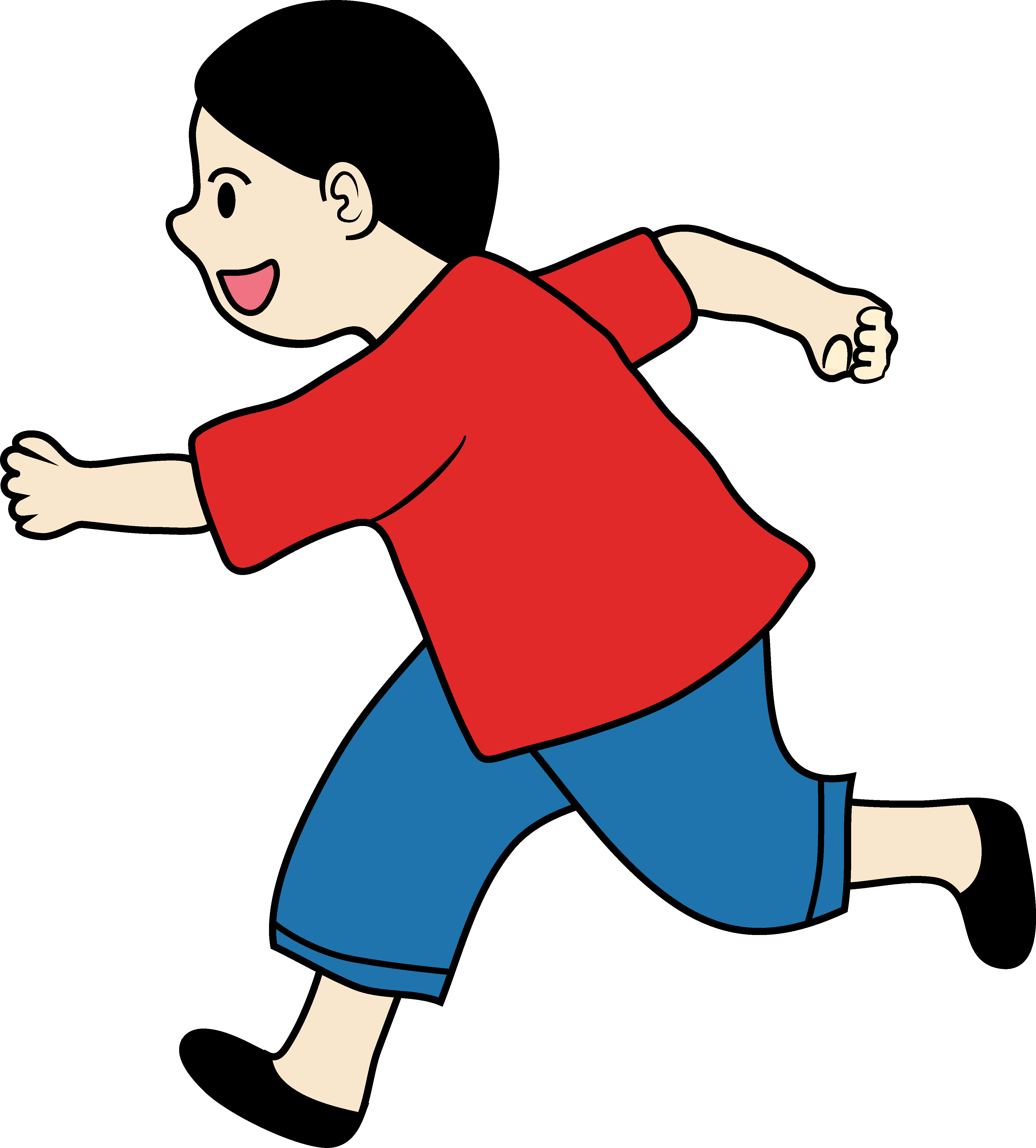 Kid clipart of a little boy running free clip art - Clipartix