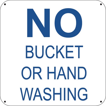 No Bucket or Hand Washing" Car Wash Sign, 6"w x 6"h