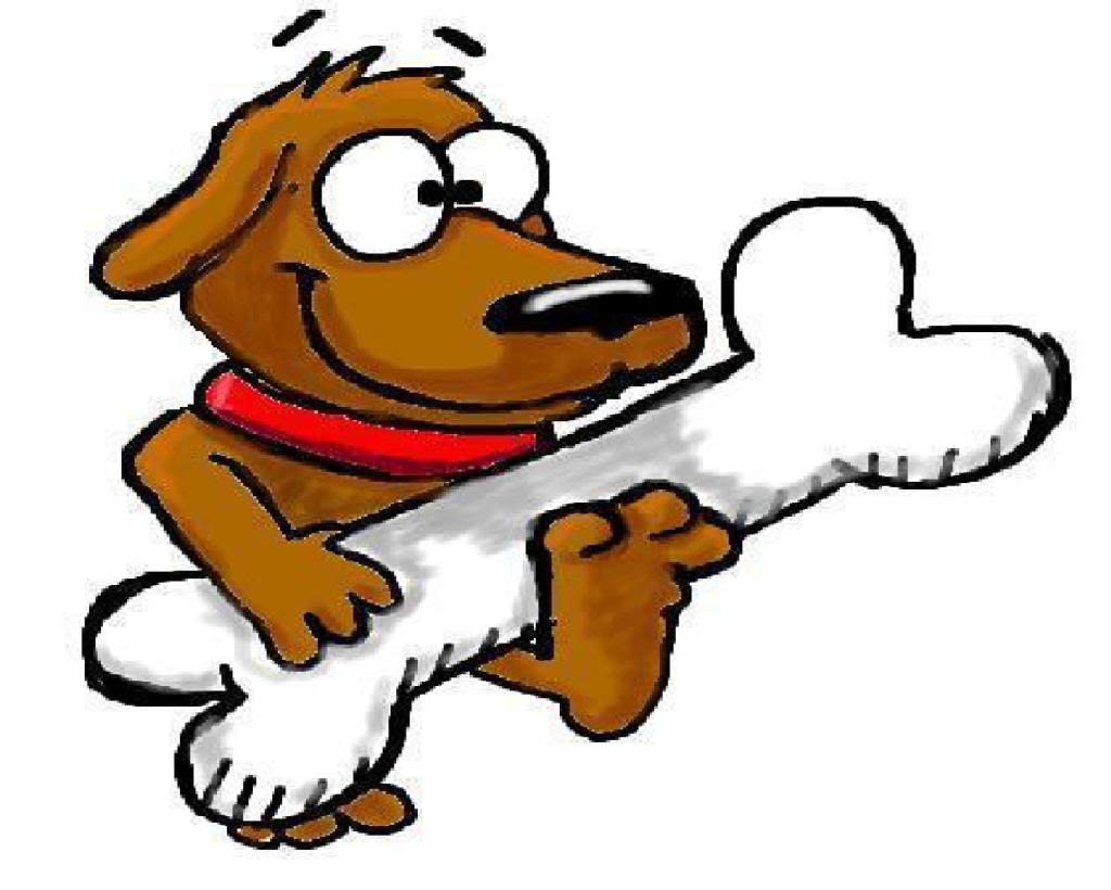 Dog with bone clipart