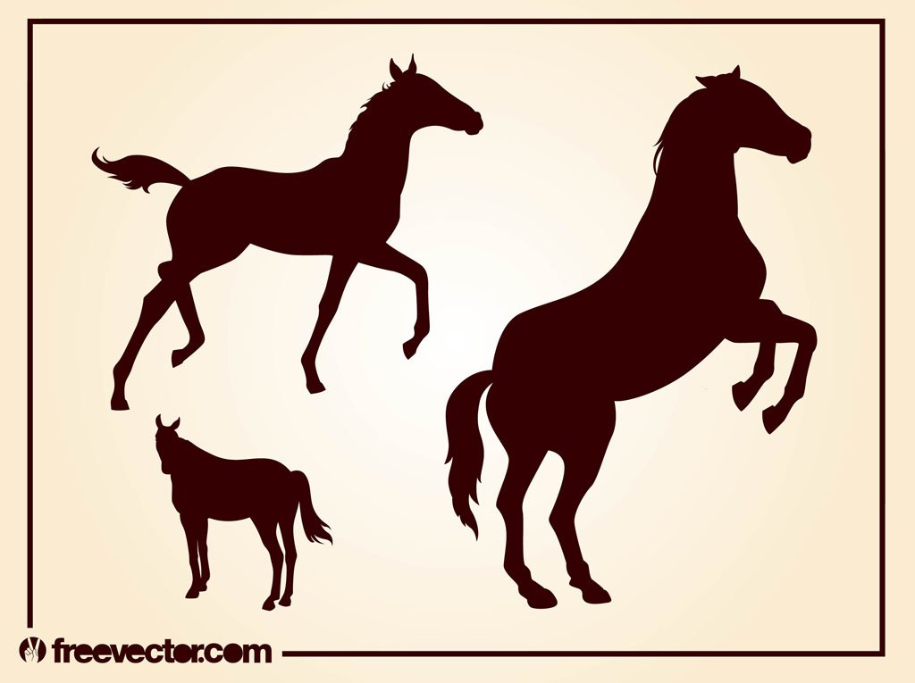 Horses Vector Silhouettes Vector Art & Graphics | freevector.com